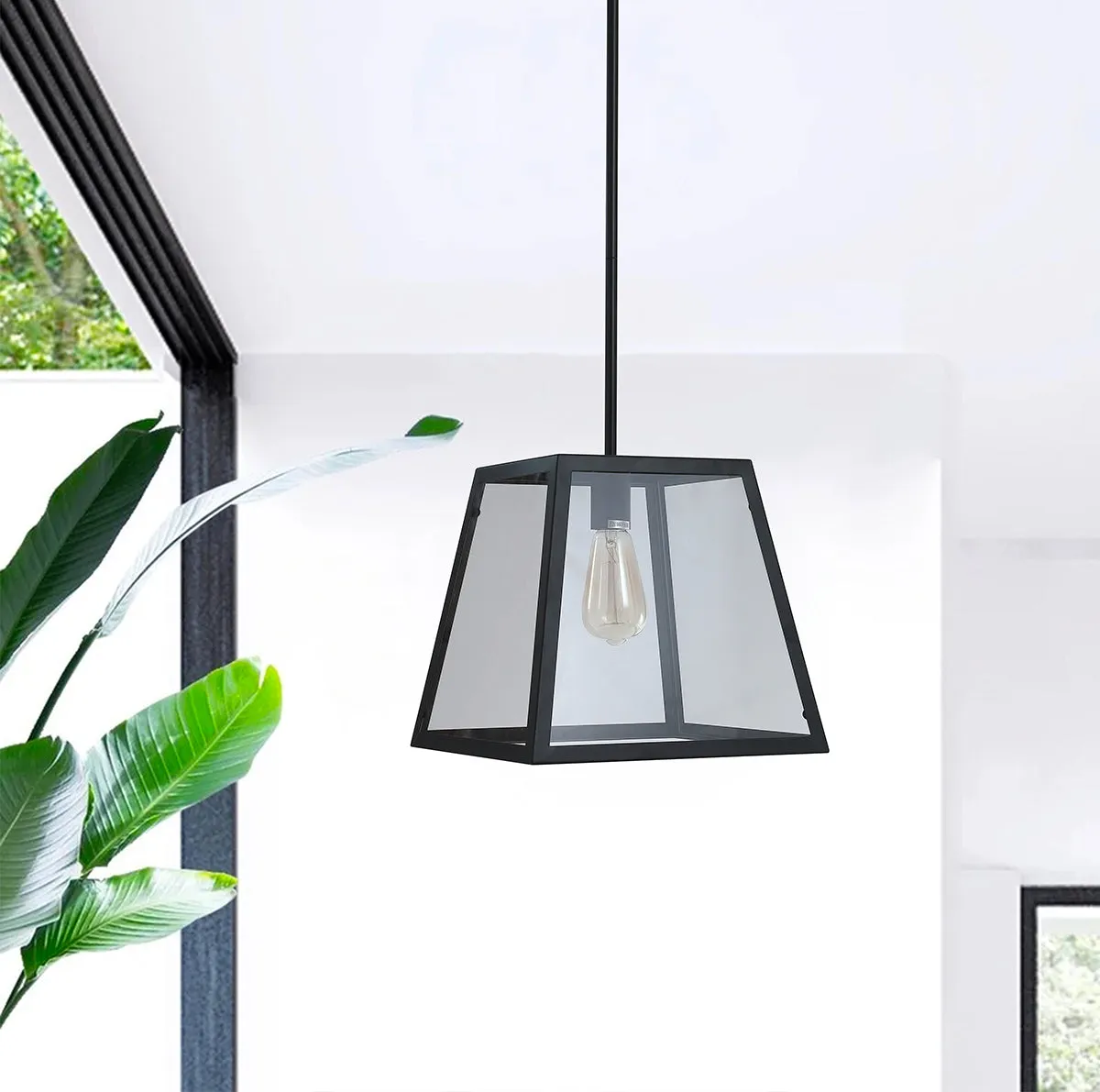 1-Light Prismatic Glass Pendant Lighting