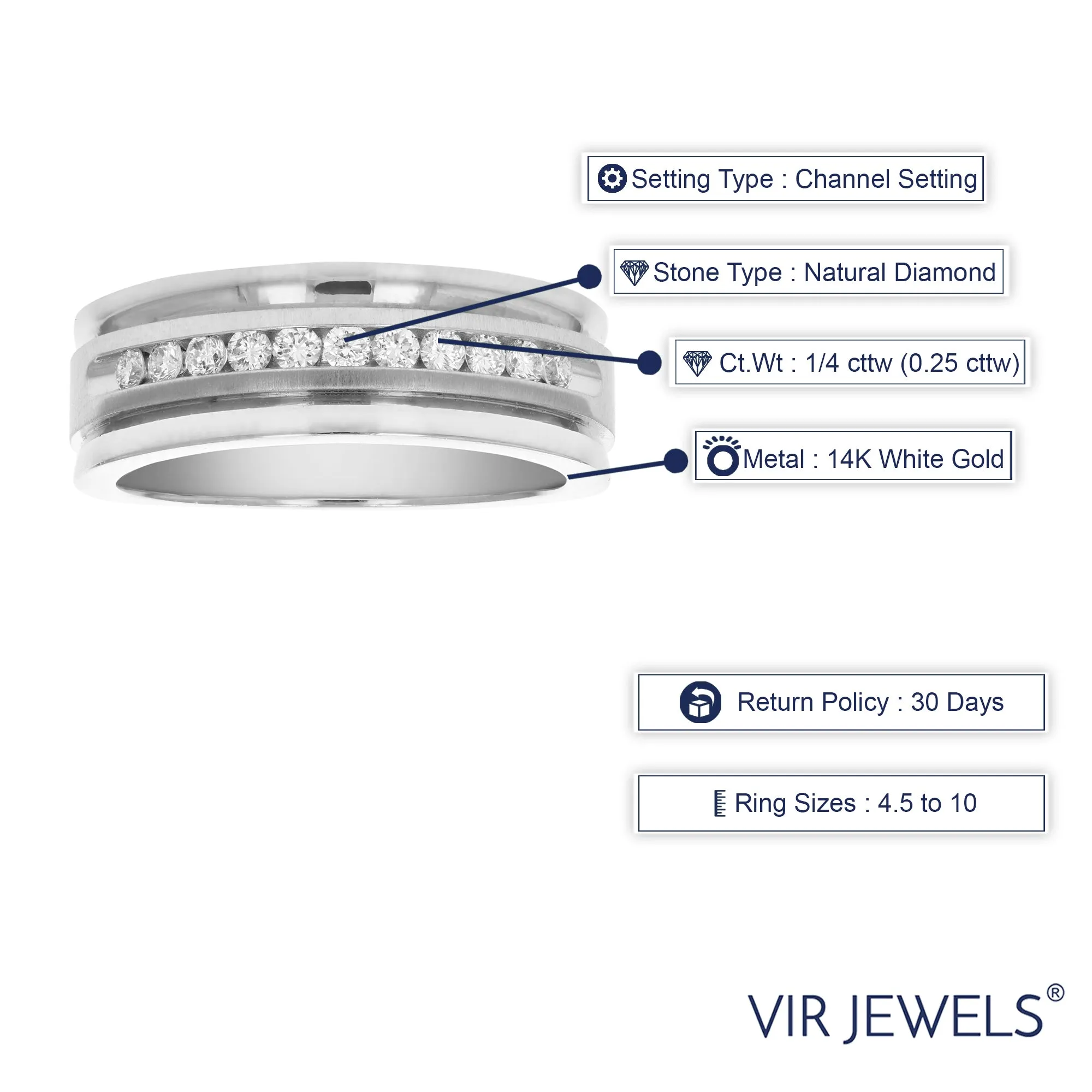 1/4 cttw Diamond Wedding Machine Band in 14K White Gold