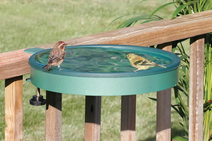 14" Deck Bird Bath, Clamp or Screw Mount