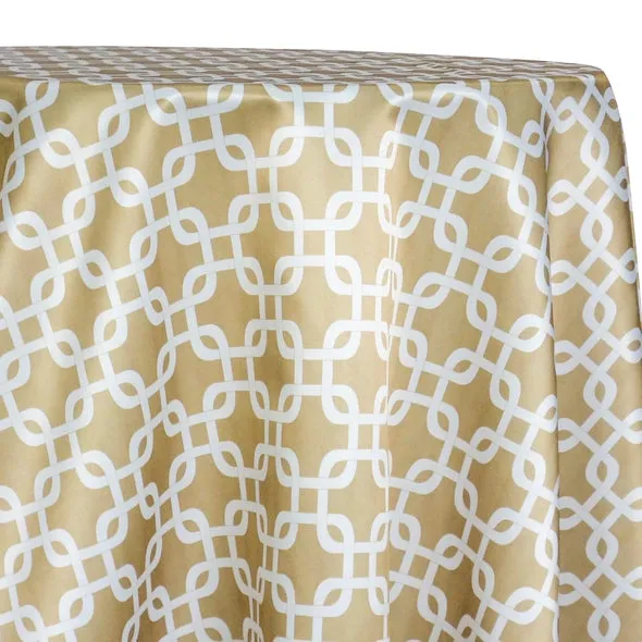 1pc - Lynx Print (Lamour) Table Linen 120" Round - Khaki