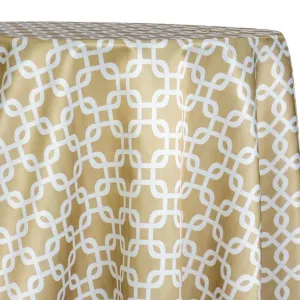 1pc - Lynx Print (Lamour) Table Linen 120" Round - Khaki
