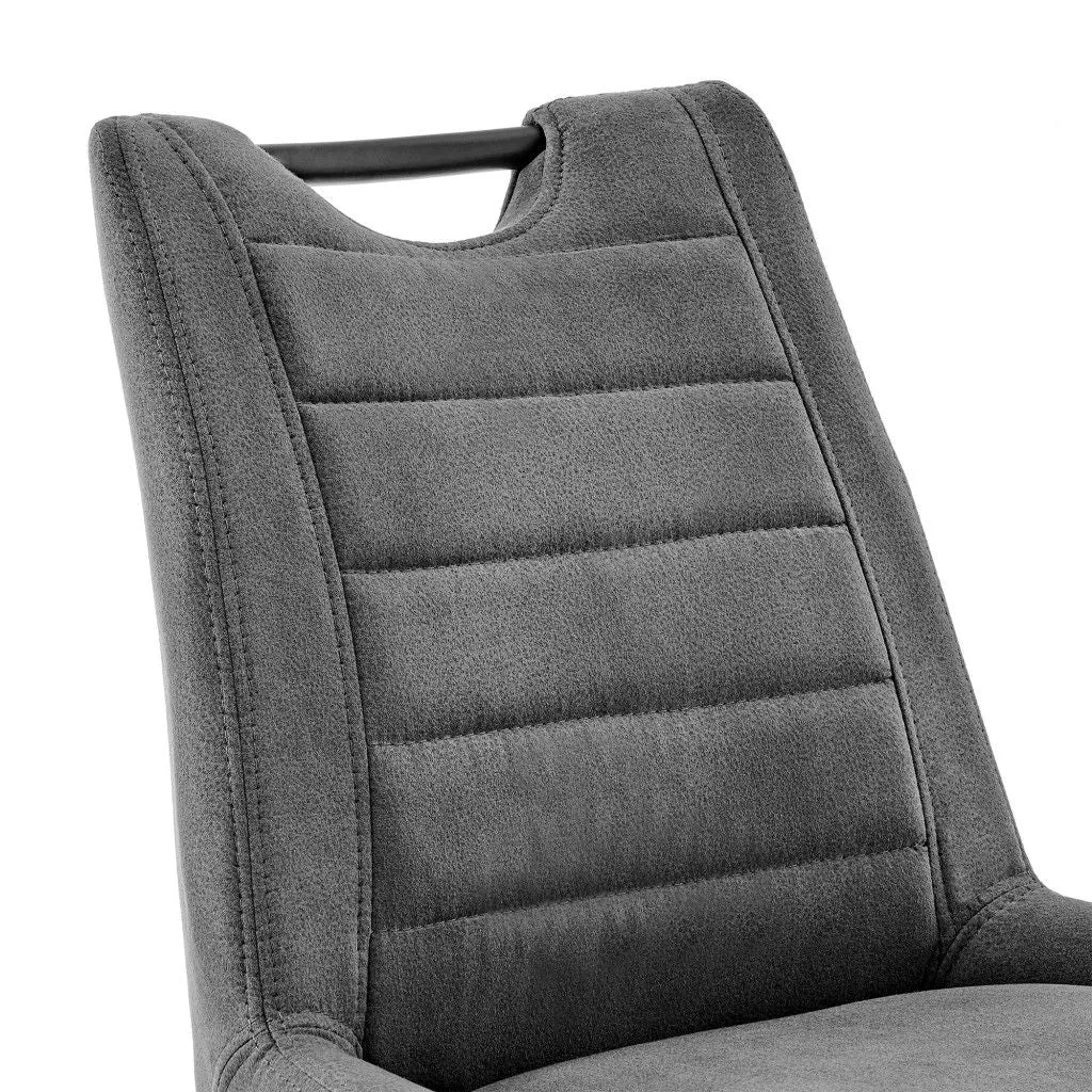 38" Iron Counter Height Bar Chair - Charcoal / Black