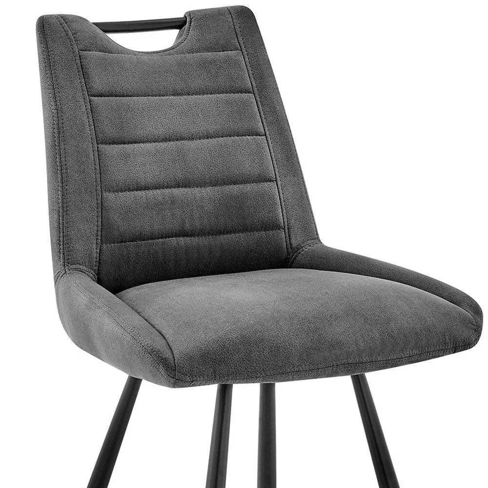 38" Iron Counter Height Bar Chair - Charcoal / Black