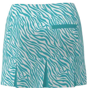 AB SPORT Women's Zebra Seafoam Print Back Pleat Golf Skirt-ZEBSF