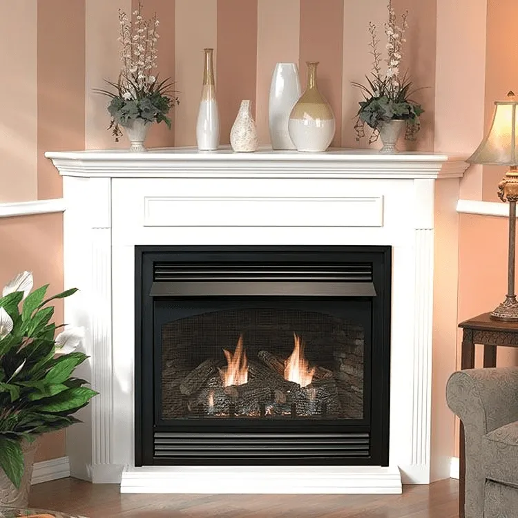 American Hearth 26-inch Corner White Mantel with Base EMBC11SW