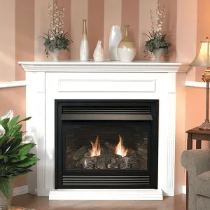 American Hearth 26-inch Corner White Mantel with Base EMBC11SW