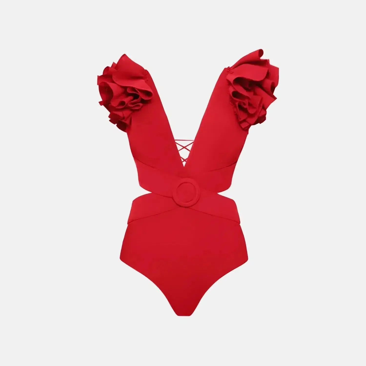 Amour Set – Pink – Ruffled swimsuit and long skirt