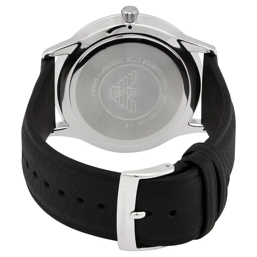 Armani Giovanni Quartz Black Dial Black Leather Men's Watch AR11210
