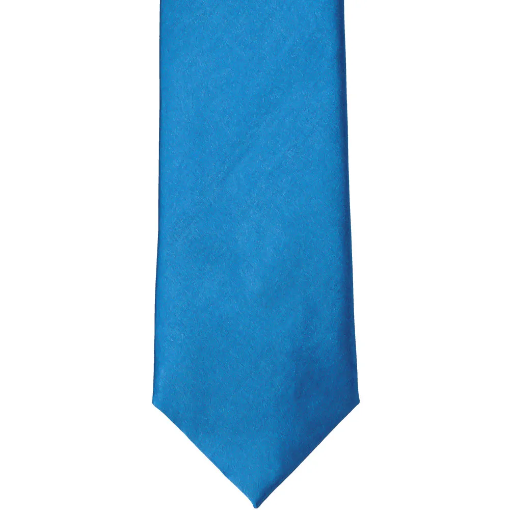 Azure Blue Solid Color Necktie
