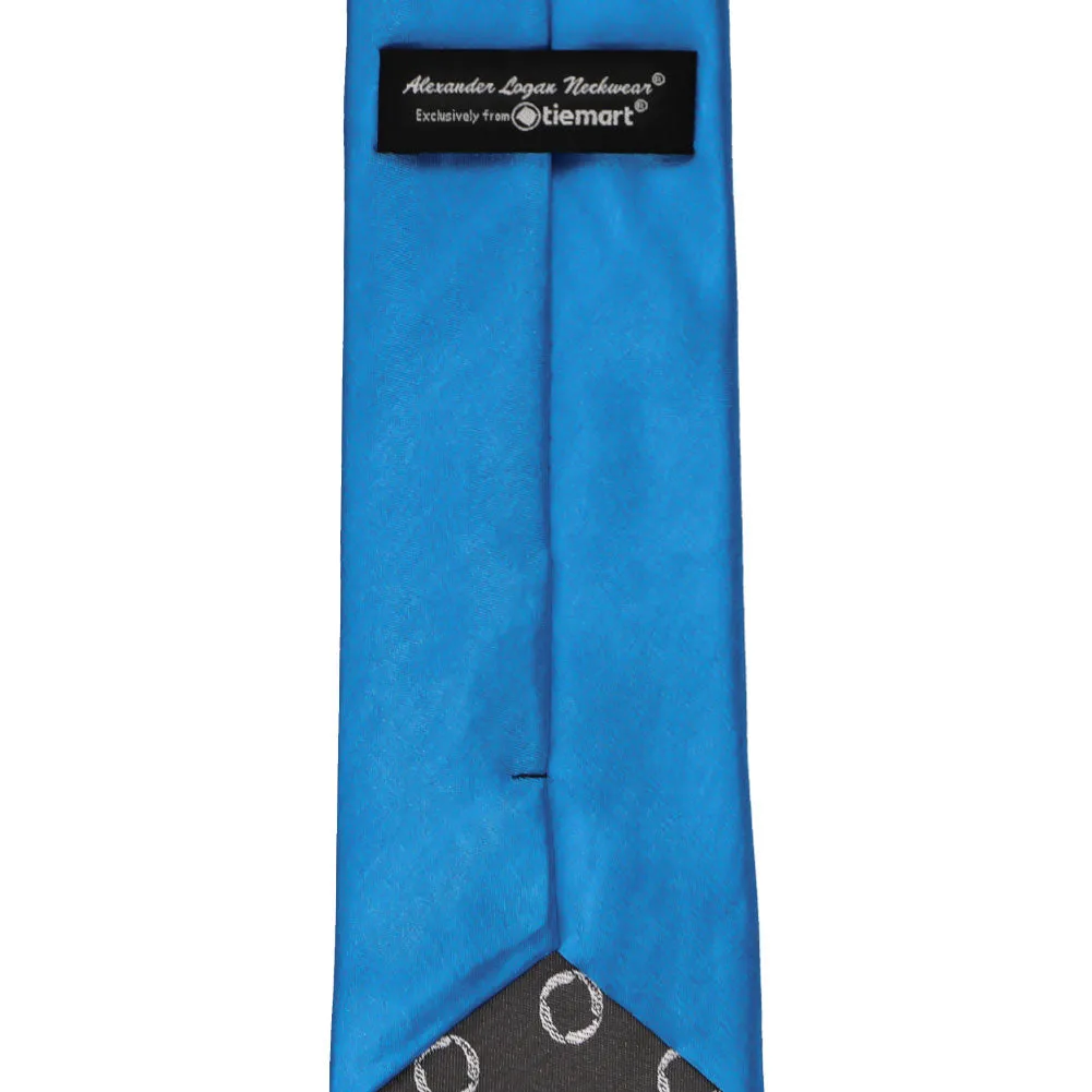 Azure Blue Solid Color Necktie