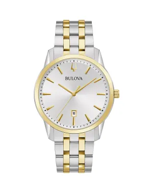 Bulova Sutton Collection Men's Silver and Gold Watch 98B385