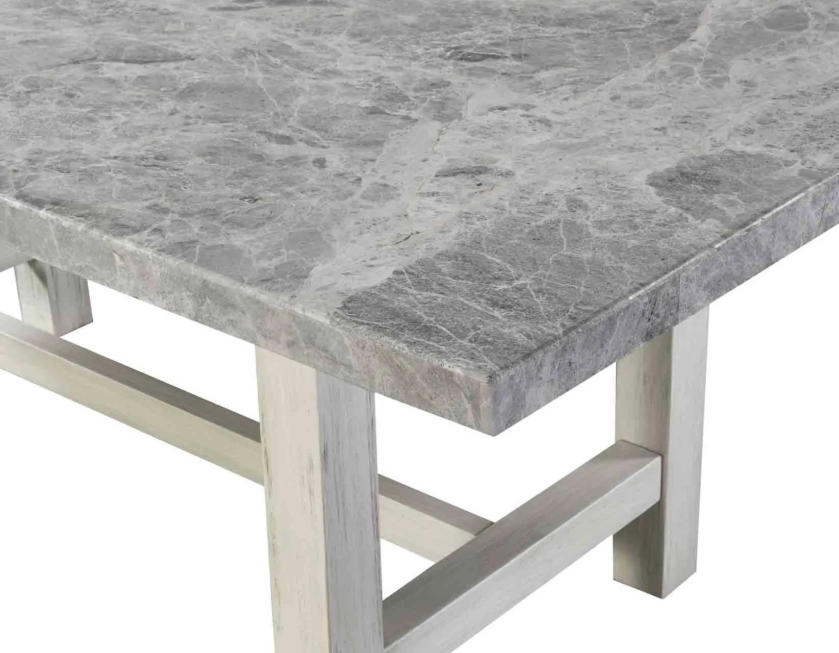Canova 78-inch Gray Marble Top Dining Table