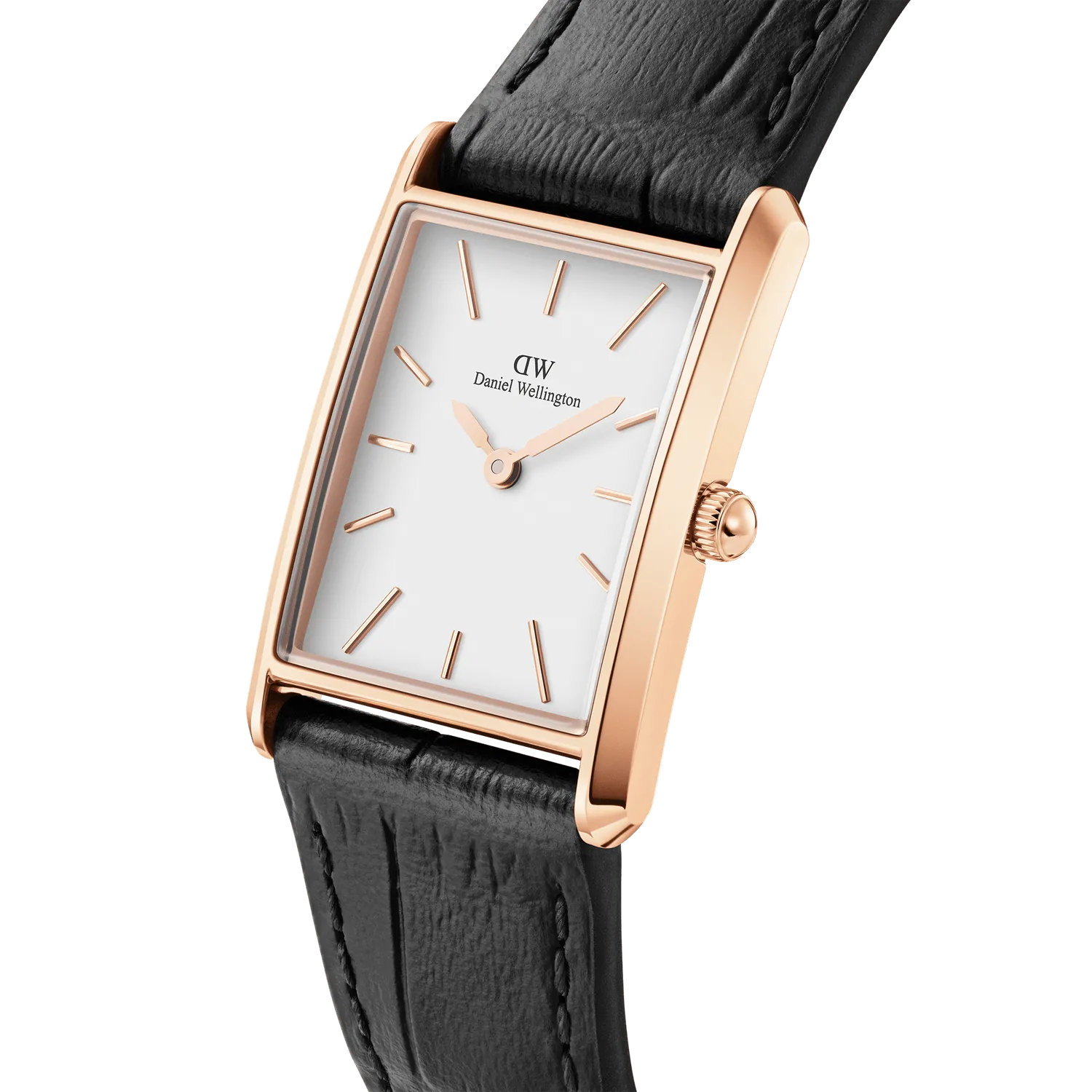 Daniel Wellington Bound Black Crocodile Rose Gold Watch DW00100693