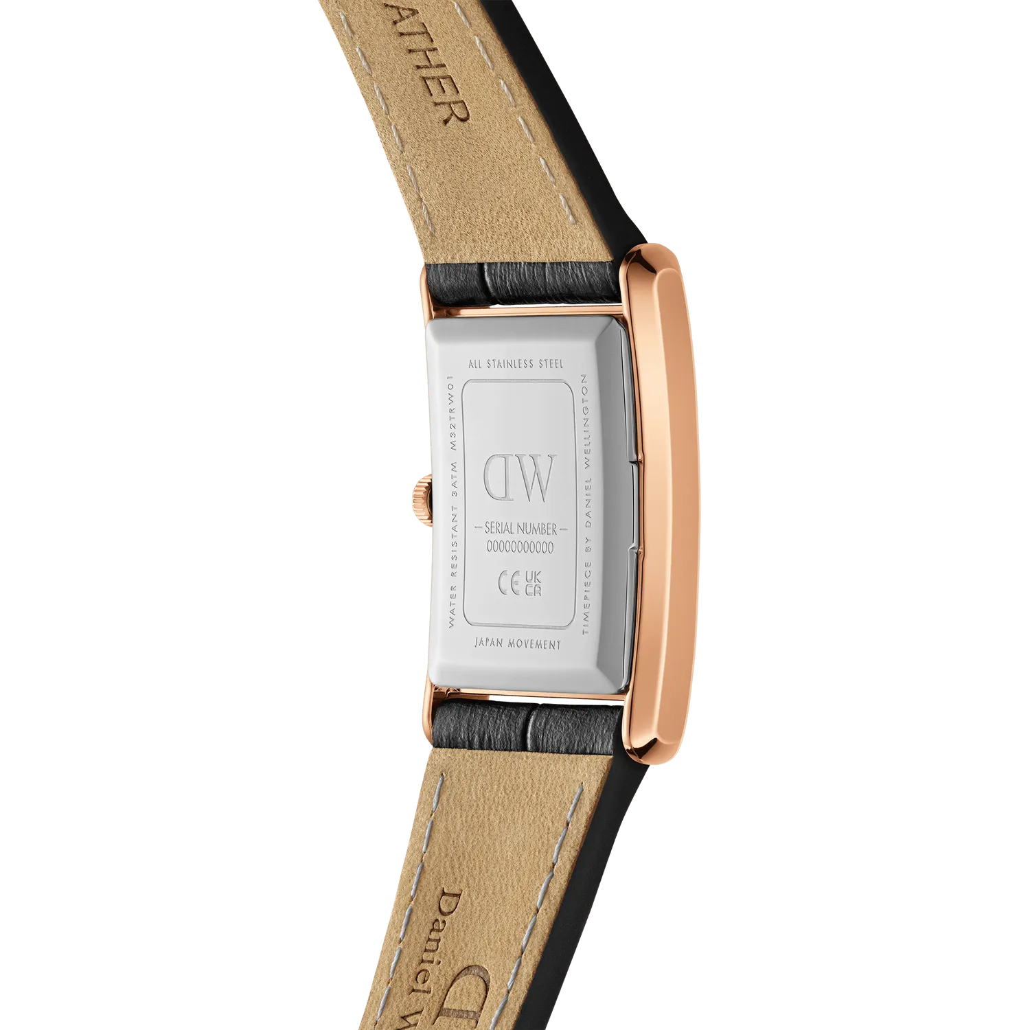 Daniel Wellington Bound Black Crocodile Rose Gold Watch DW00100693