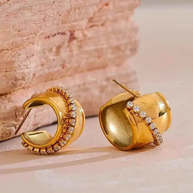 Earrings Charm Jewelry - Stainless Steel - C Shape Fashion - YH3654A
