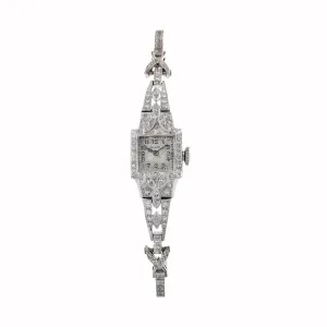 Elgin 1940's Ladies Cocktail Platinum and Diamond Watch