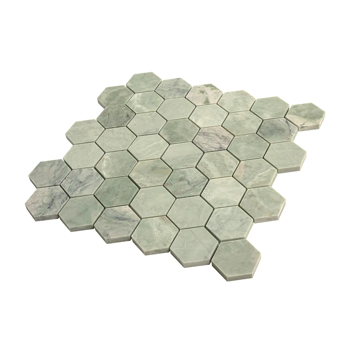 Envy Green Marble Hexagon Mosaic Tile