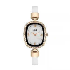 Fashion Belt Marbling Rhinestone Women's Quartz Watch Bracelet Set