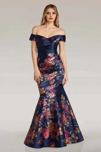 Feriani Couture - Style 18338 - Elegant Floral Print Evening Gown
