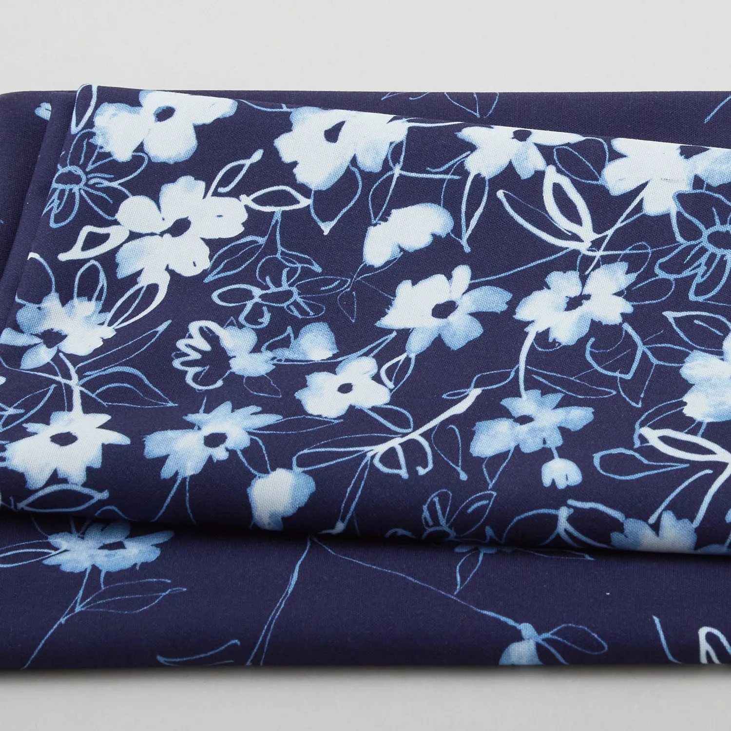 Flora Bella - Bloom Boom Border Indigo 2 Yard Cut