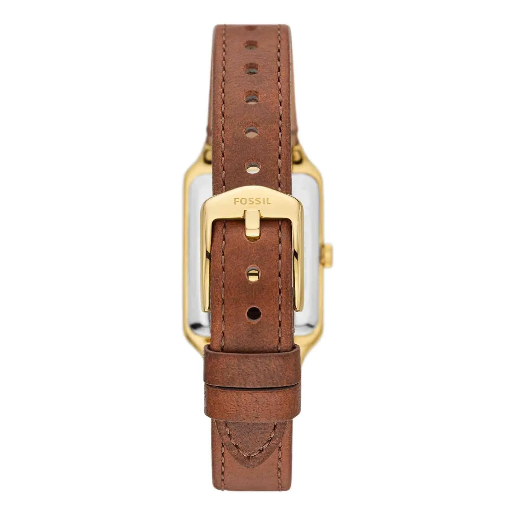 Fossil Raquel Women's Gray Dial Brown Leather Band Analog Quartz Three-Hand Watch - ES5303