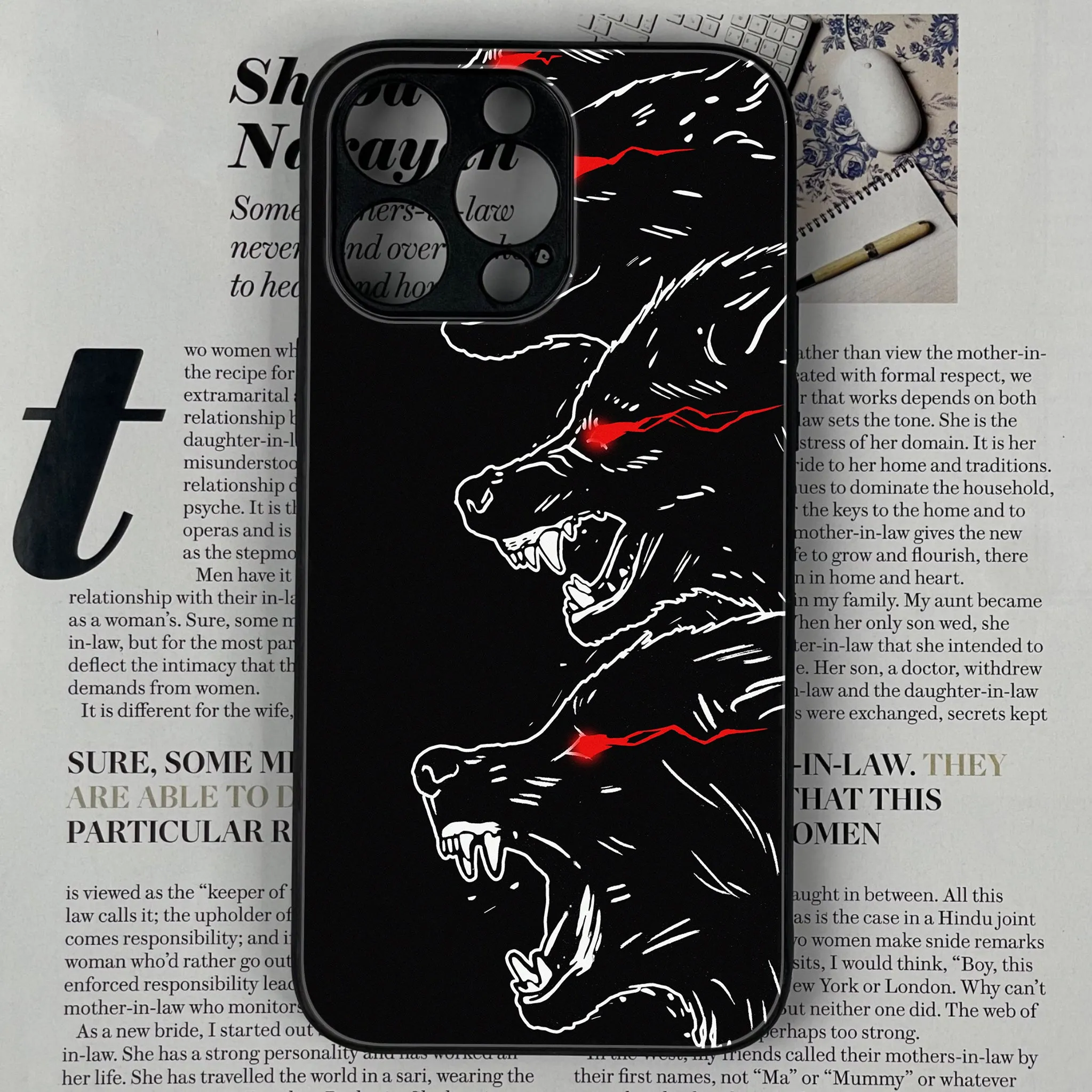 Iphone 15 pro  Black Lovers Series Glossy Phone Case