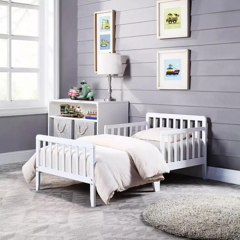 Kids' White MDF Bed: Timeless Simplicity, 120x200x140 cm by Alhome - 110112743