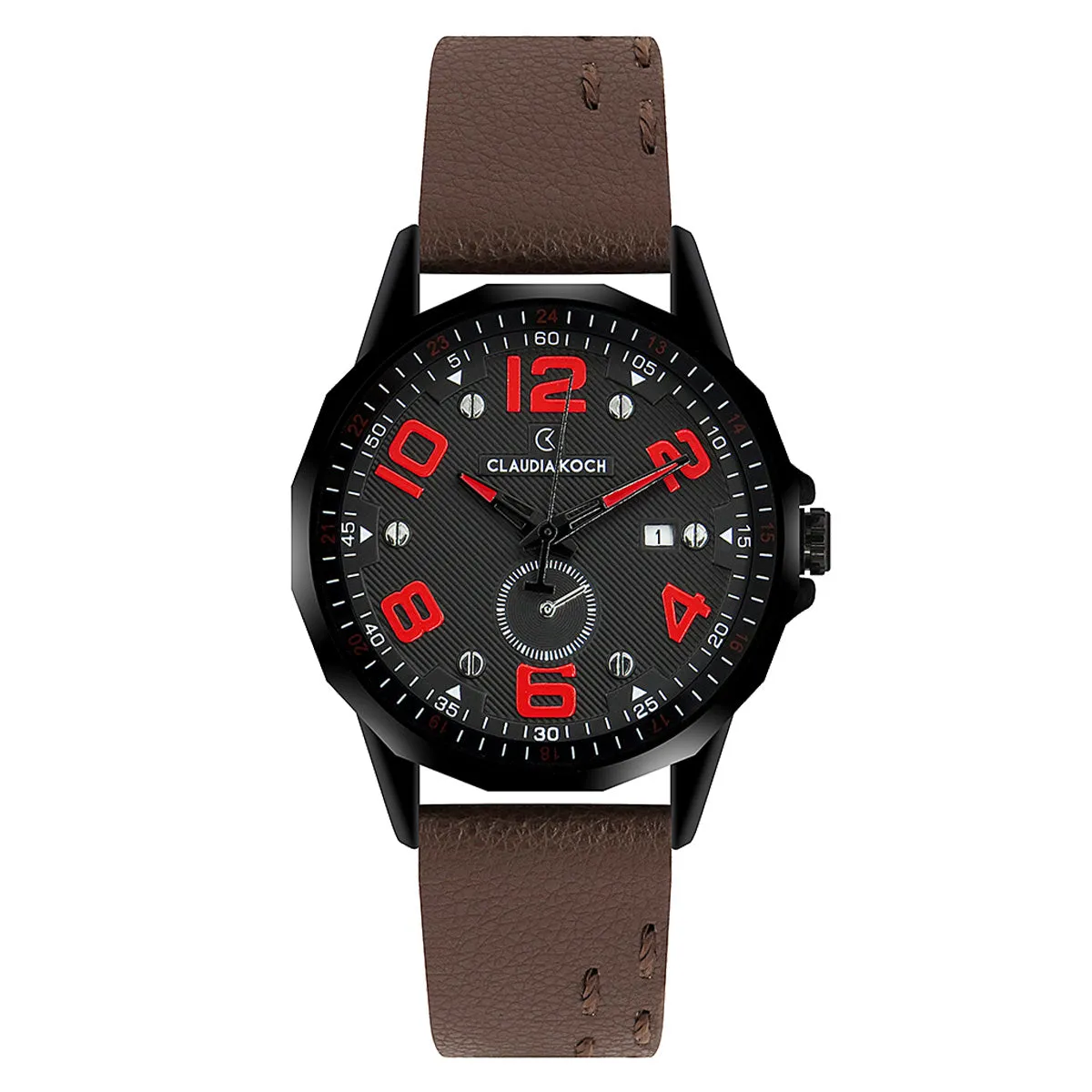 Leather Band Multifunctional Date Analog Sporty Men Watch