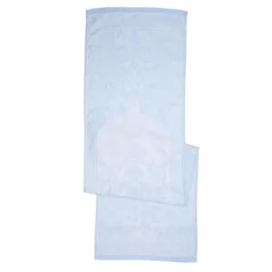 Linen Astra Table Runner, Ivory and Light Blue