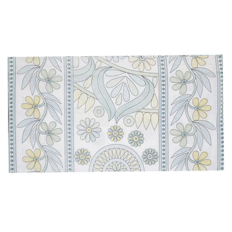 Madviya Floral Diwan Set (Blue) - Six Piece Set