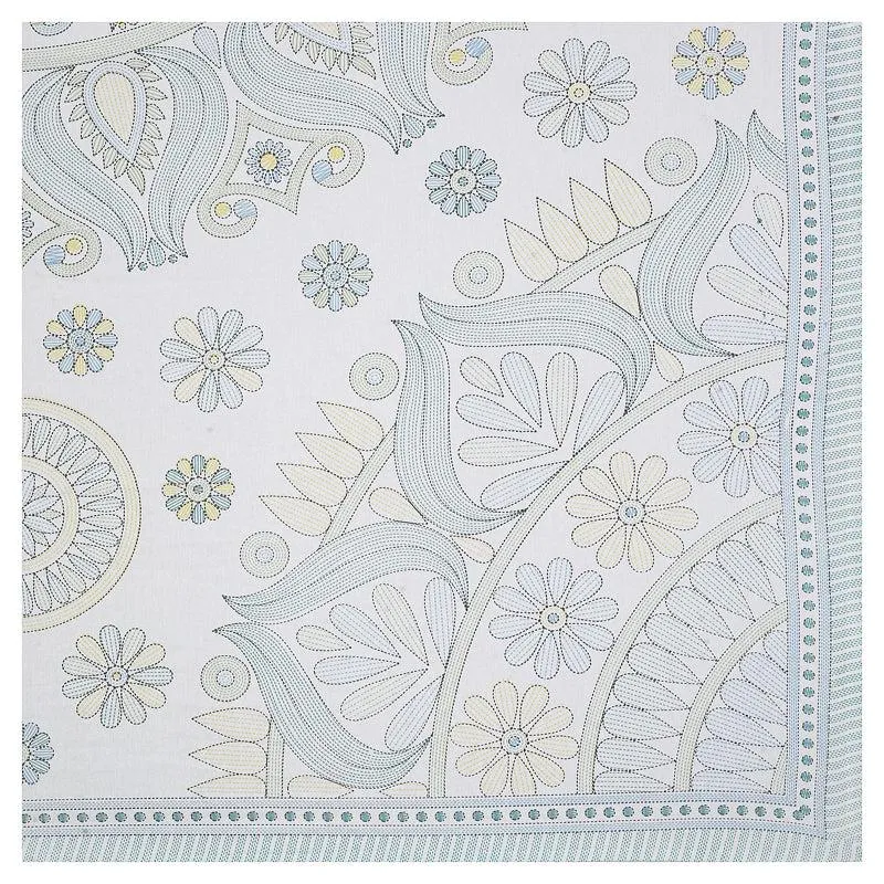 Madviya Floral Diwan Set (Blue) - Six Piece Set