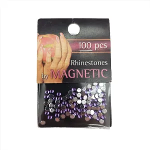 Magnetic Rhinestone Round Lilac L 100 pcs