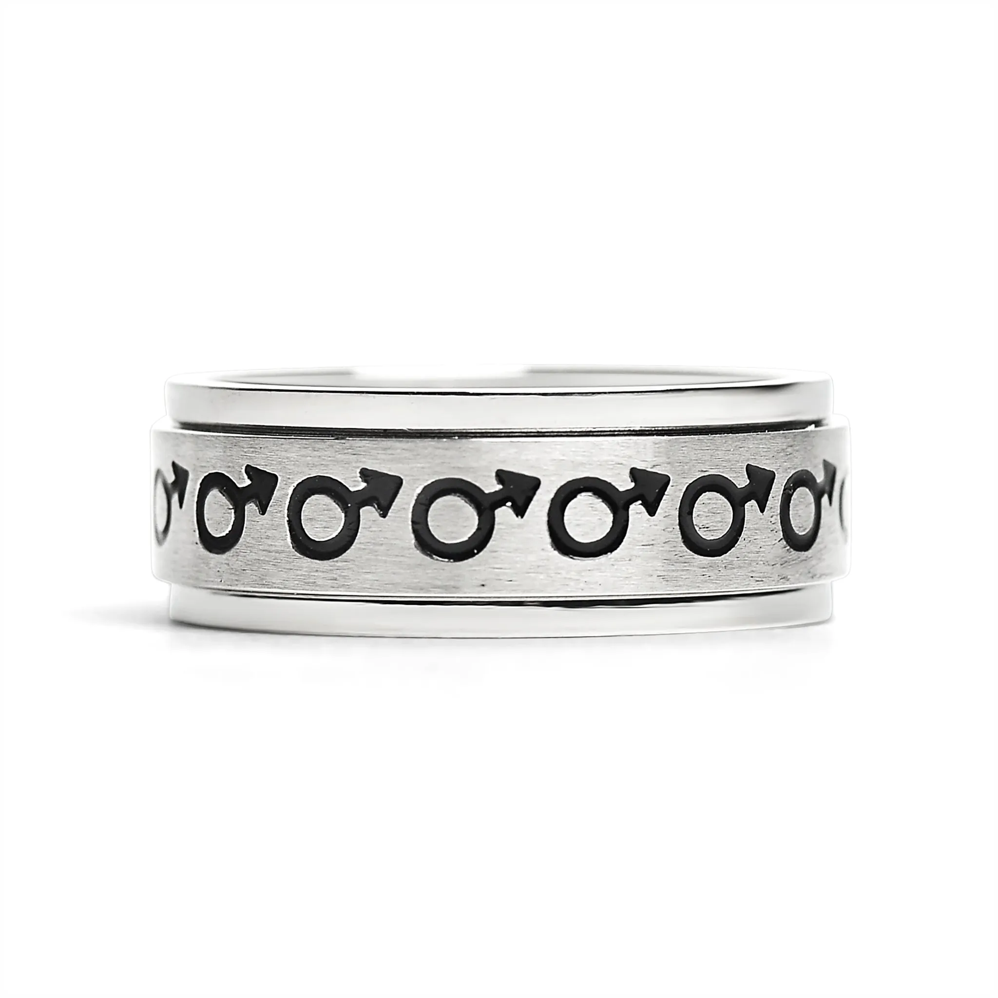 Male Symbol Spinner Stainless Steel Ring / RRJ0066