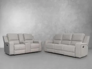 Margaret 2-pc Fabric Manual Reclining Sofa and Loveseat