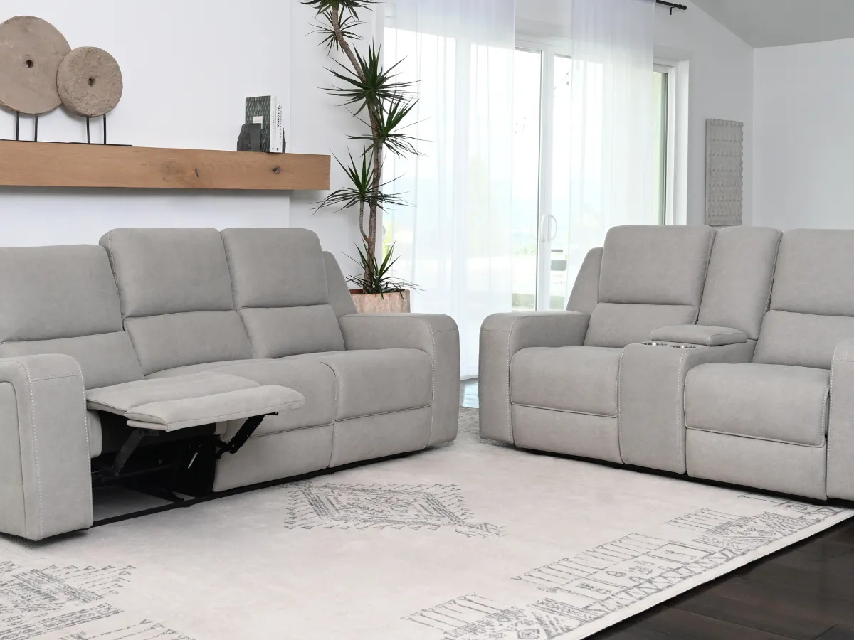 Margaret 2-pc Fabric Manual Reclining Sofa and Loveseat