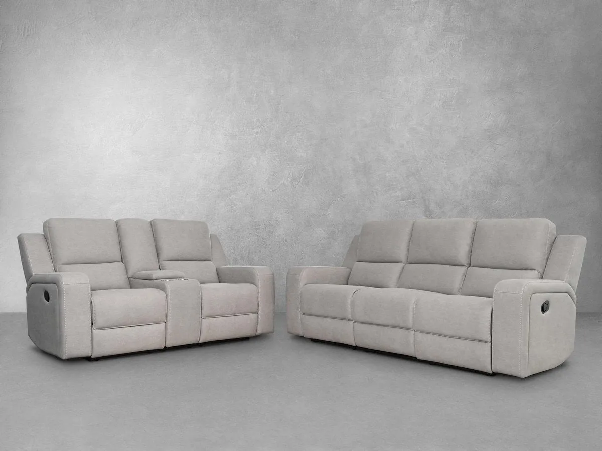Margaret 2-pc Fabric Manual Reclining Sofa and Loveseat