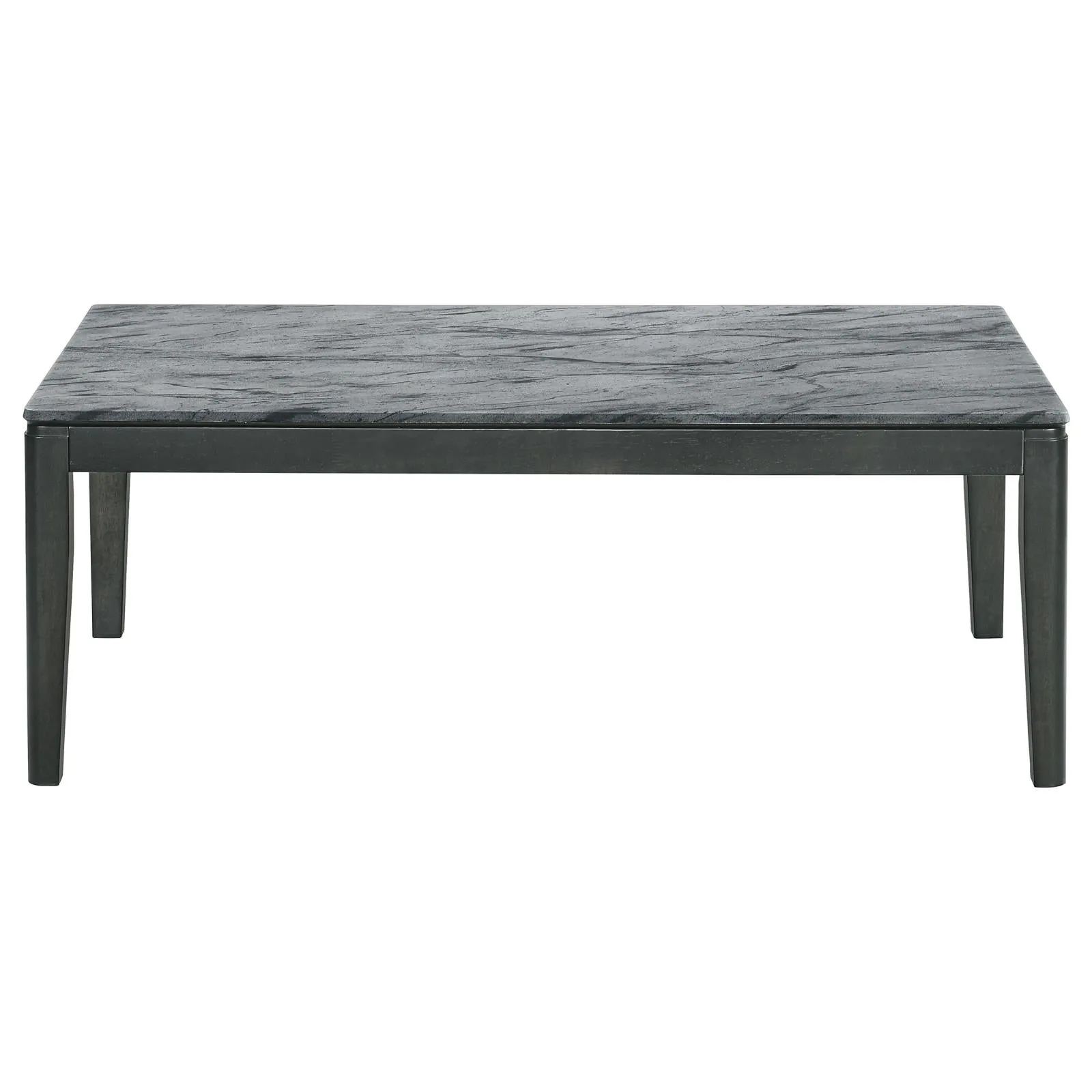 Mozzi Faux Gray Marble/Black Rectangular Coffee Table