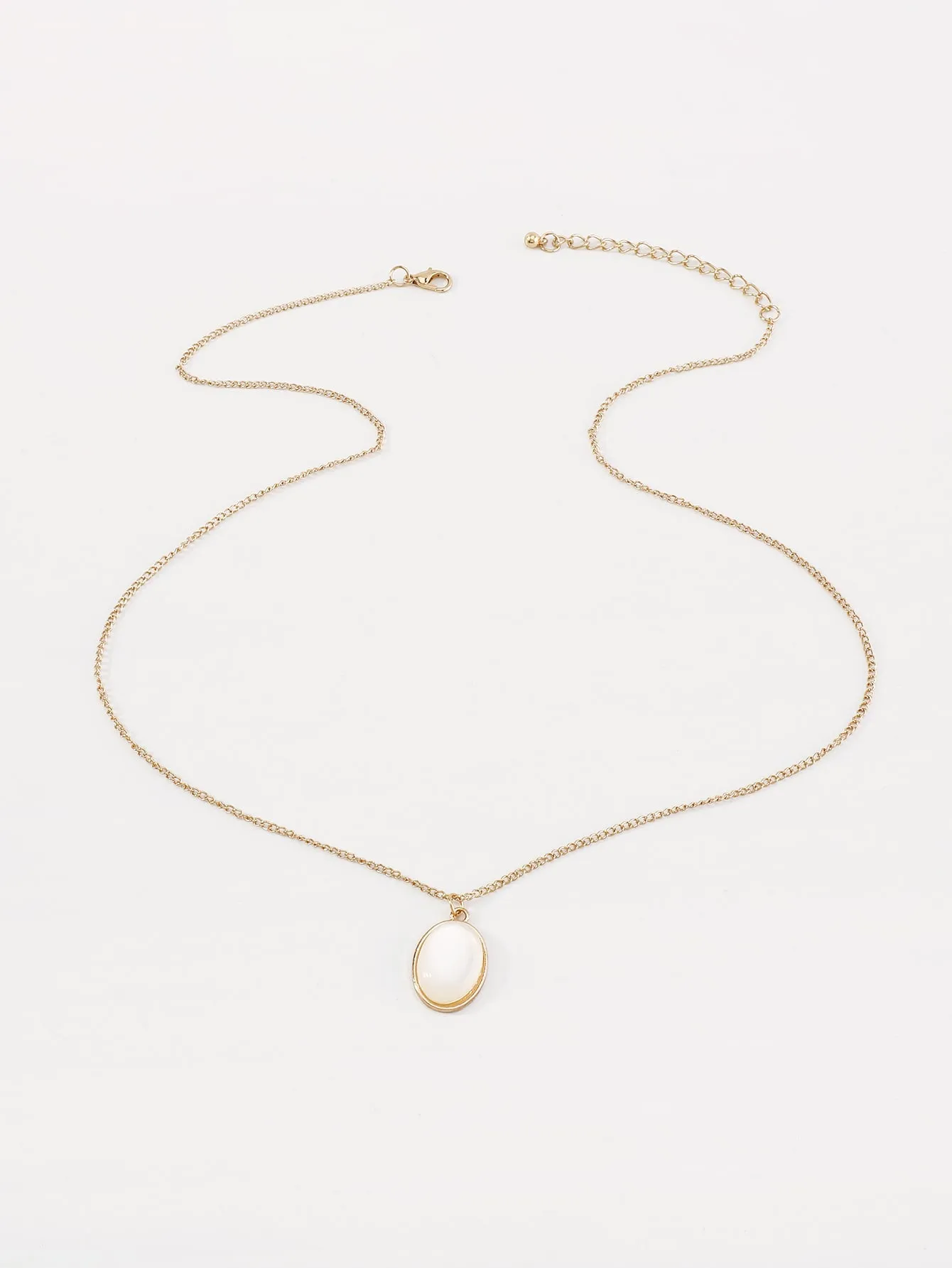 Oval Gemstone Pendant Necklace for Women Girls Accessories Jewelry Gifts Gift