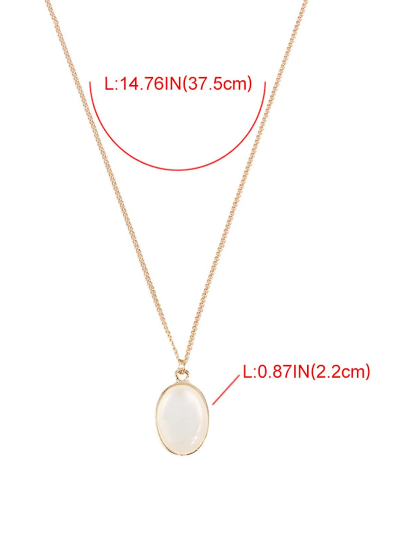 Oval Gemstone Pendant Necklace for Women Girls Accessories Jewelry Gifts Gift