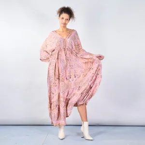Paisley boho maxi dress with tassel accents wholesale