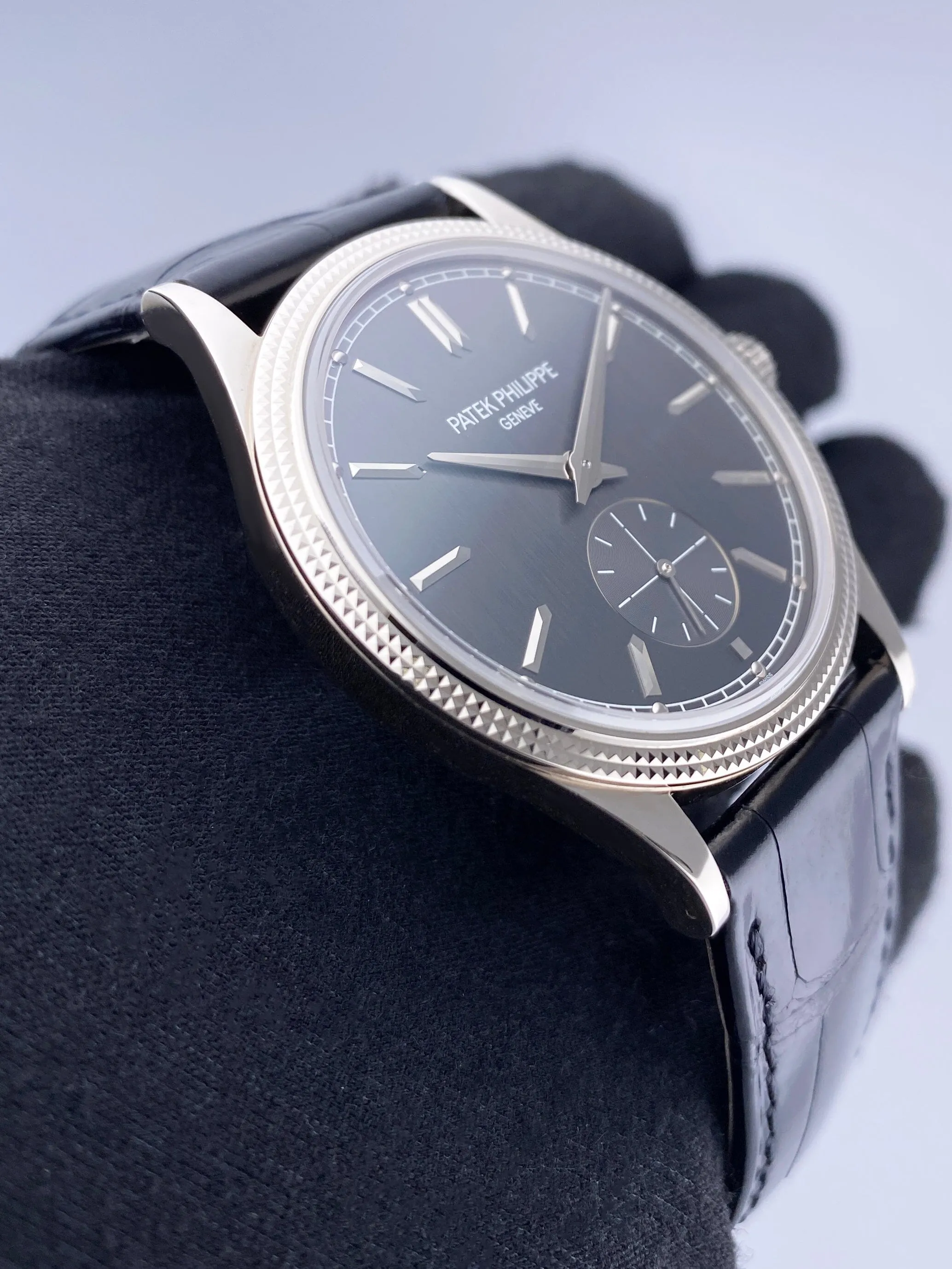 Patek Philippe Calatrava 6119G Charcoal Gray Dial Mens Watch Box Papers