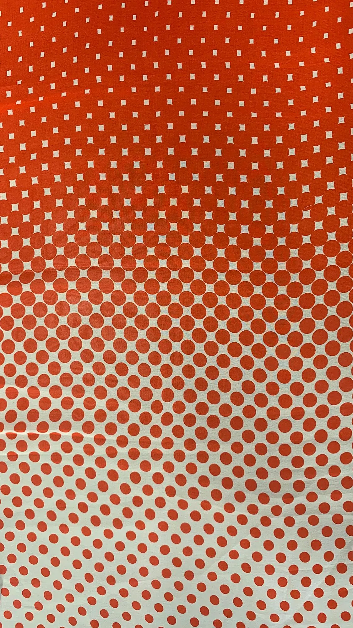 POLY HI MULTI CHIFFON PRINTED DIMINISHING DOTS NON-STRETCHED WOVEN<br><h6>2-CORAL RED<br>029PRT-GEO7</h6>