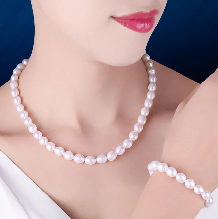 "Maybelle" - Natural Freshwater Pearl 3-Piece Bridal Jewelry Set