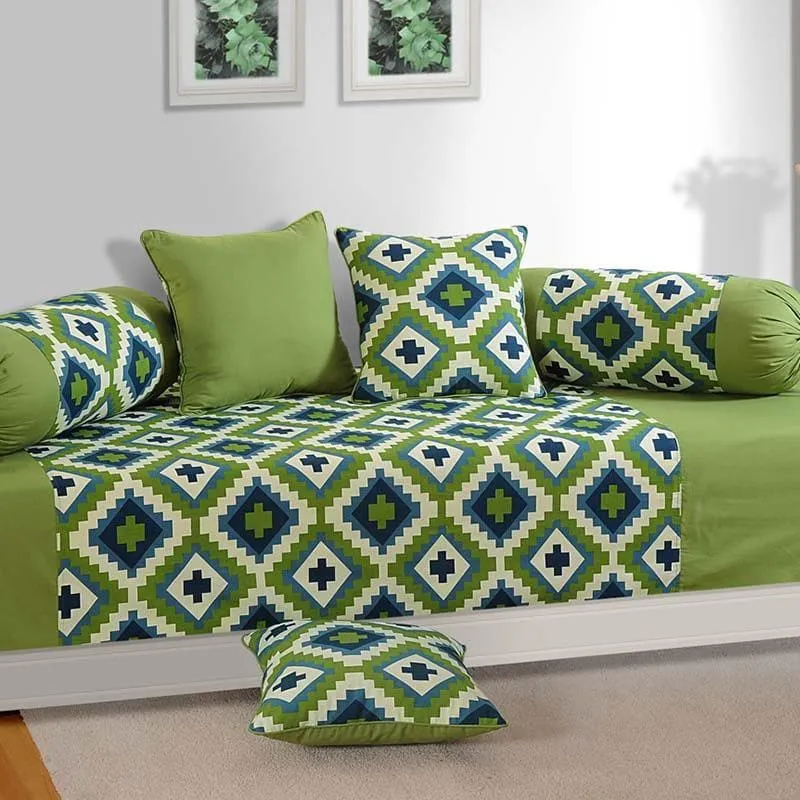 Rangoli Green Diwan Set