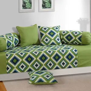 Rangoli Green Diwan Set