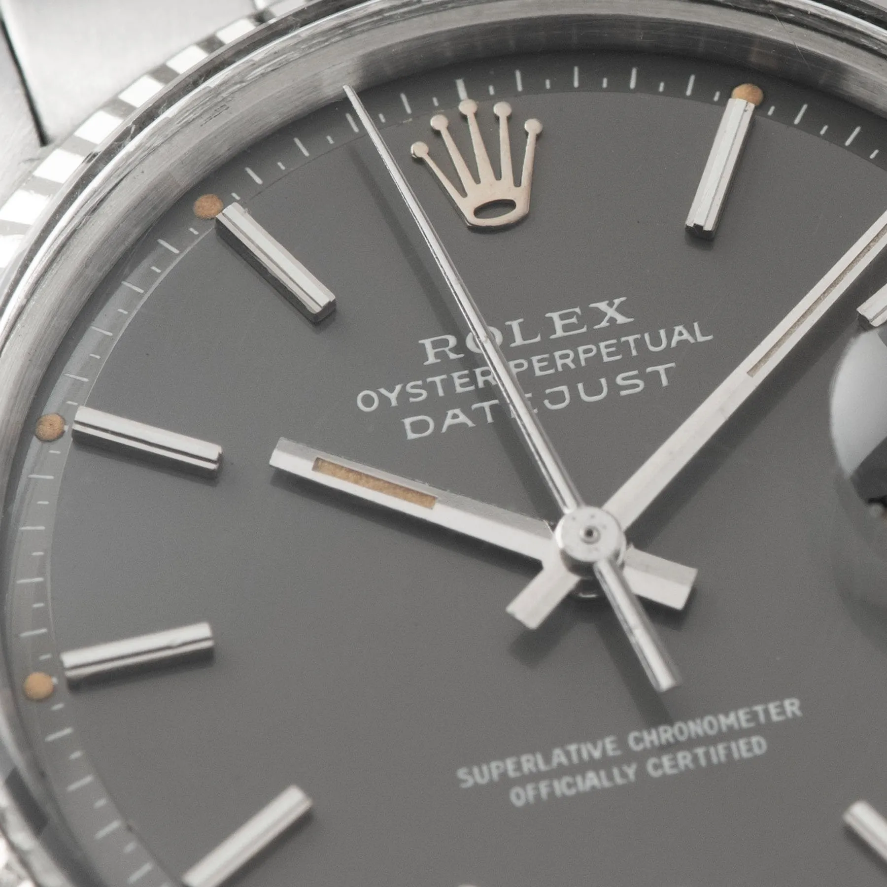 Rolex Datejust 1601 Grey Pie Pan Dial