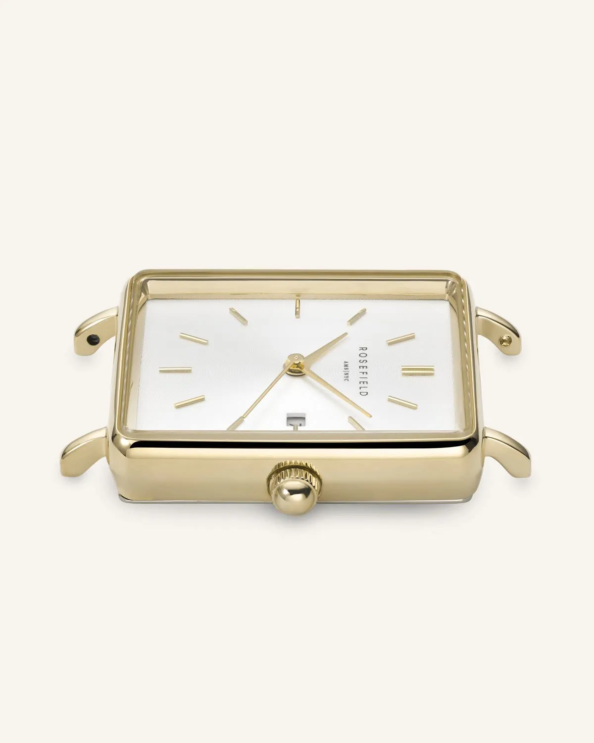 Rosefield The Boxy White Dial Tan Leather Strap Watch QSCG-Q029