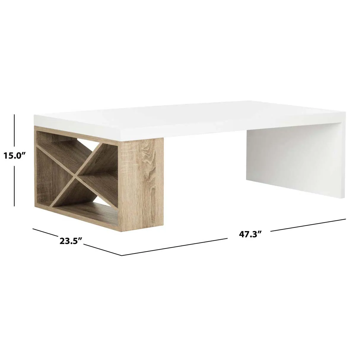 Safavieh Carlton Modern Scandinavian Side Storage Lacquer Coffee Table , FOX4236