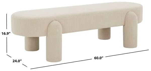 Safavieh Couture Laurence Corduroy Bench, SFV5110