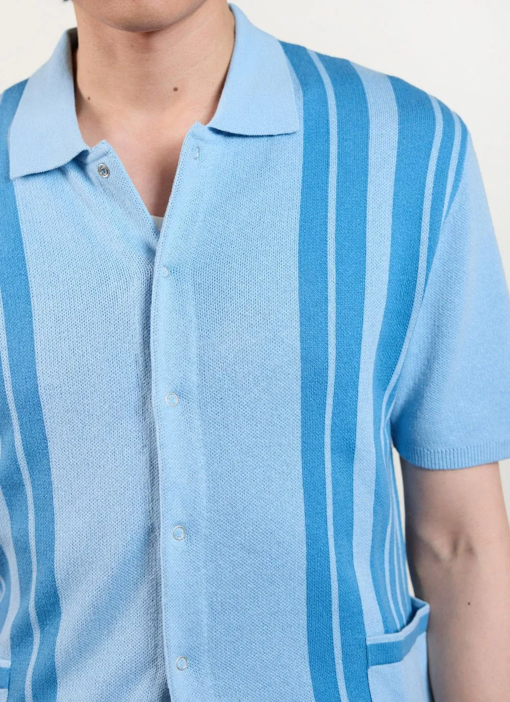 Striped Knitted Shirt | Percival x Ilaria | Blue
